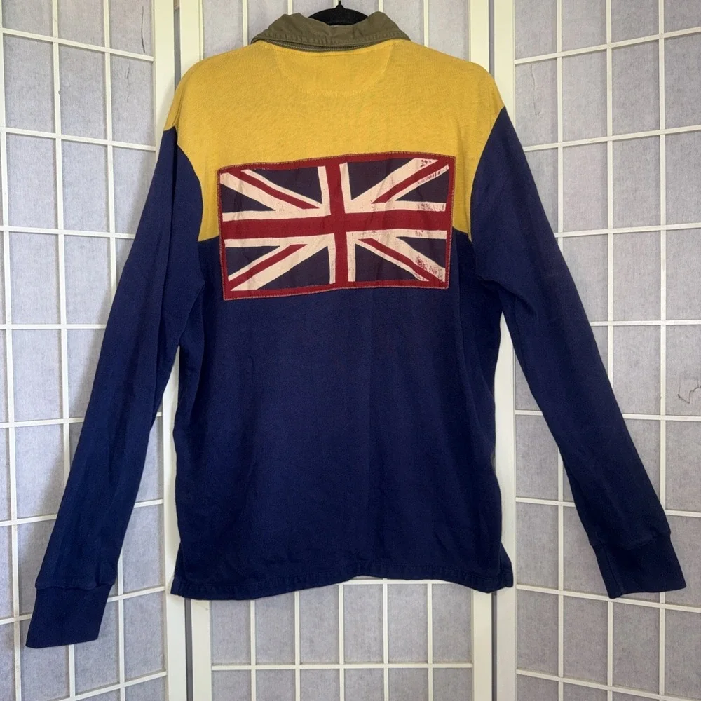 Vintage Polo Ralph Lauren 2nd Regiment Embroidered Rugby Shirt Mens Size Large